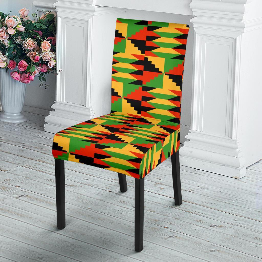 Kente African Pattern Print Chair Cover-grizzshop