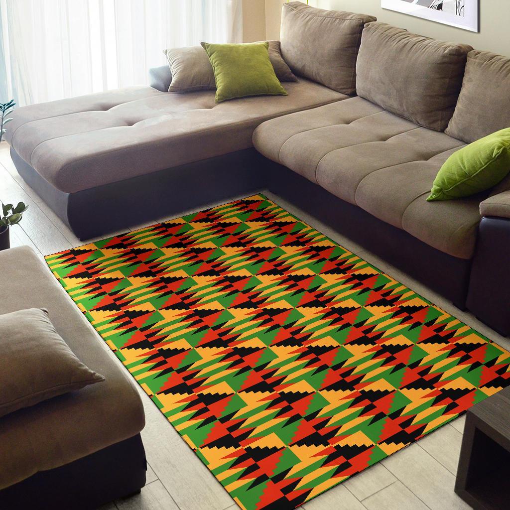 Kente African Pattern Print Floor Mat-grizzshop