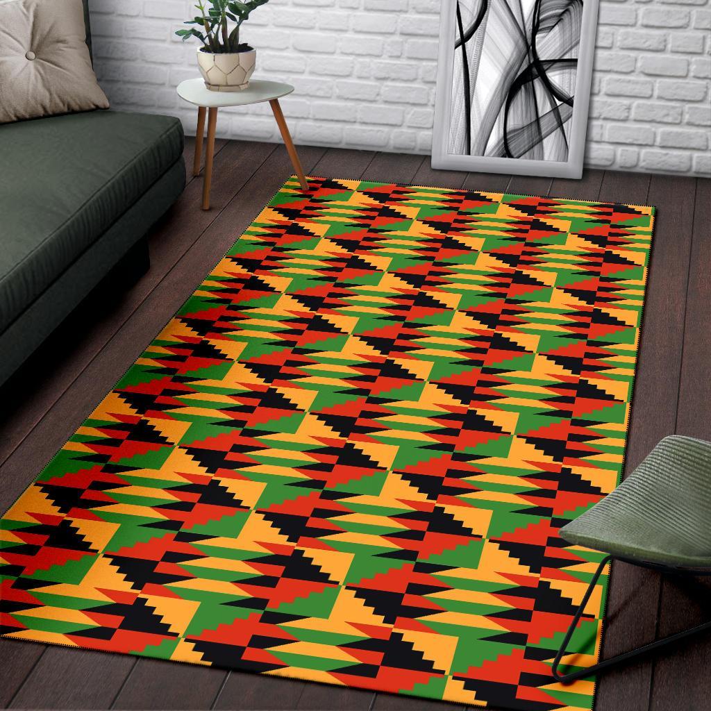 Kente African Pattern Print Floor Mat-grizzshop