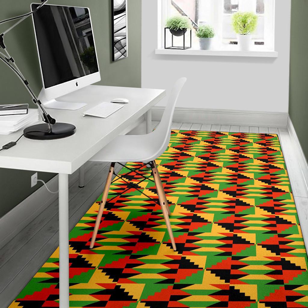 Kente African Pattern Print Floor Mat-grizzshop