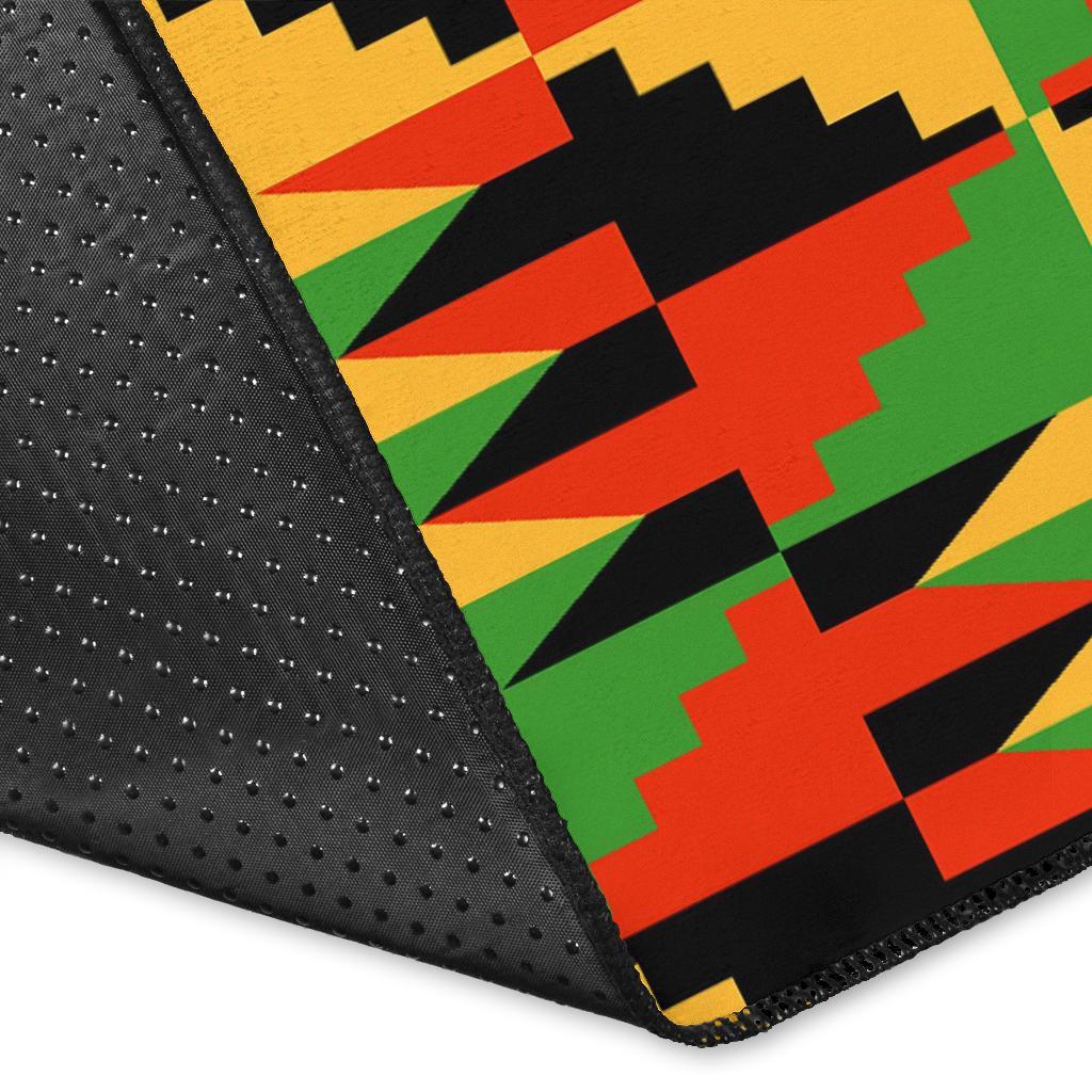 Kente African Pattern Print Floor Mat-grizzshop