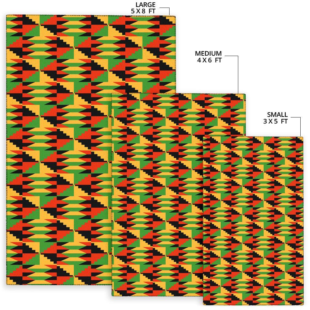 Kente African Pattern Print Floor Mat-grizzshop
