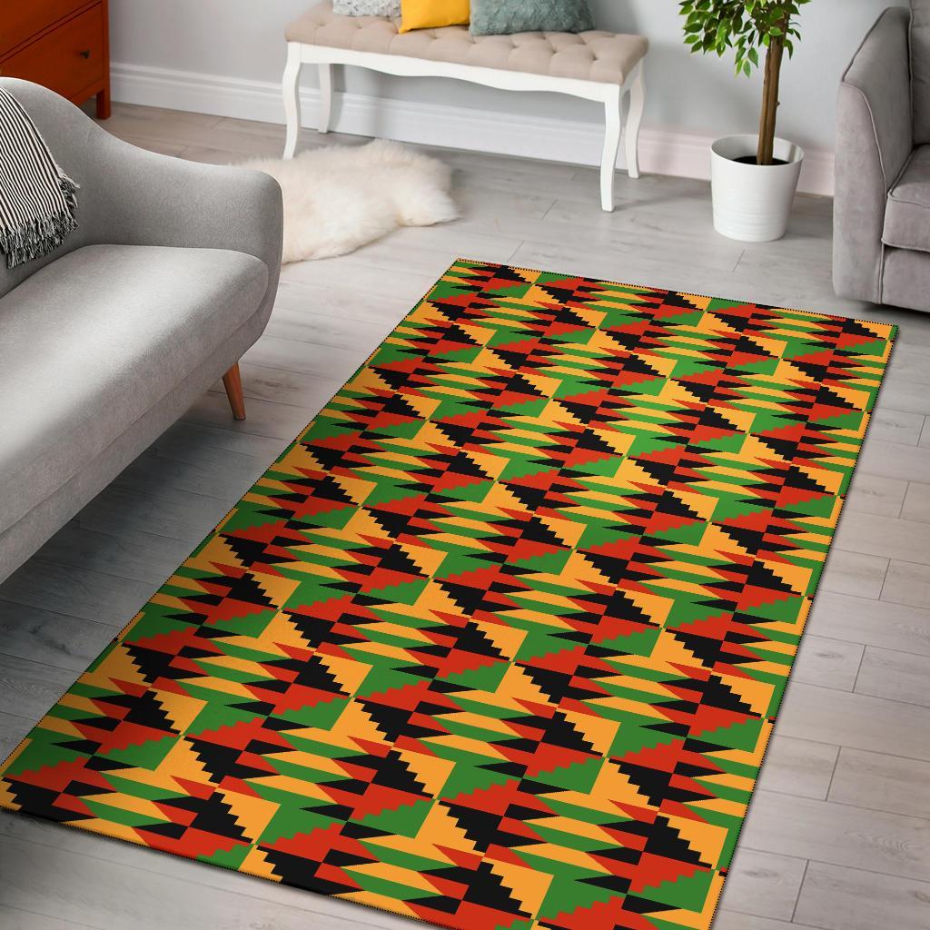 Kente African Pattern Print Floor Mat-grizzshop