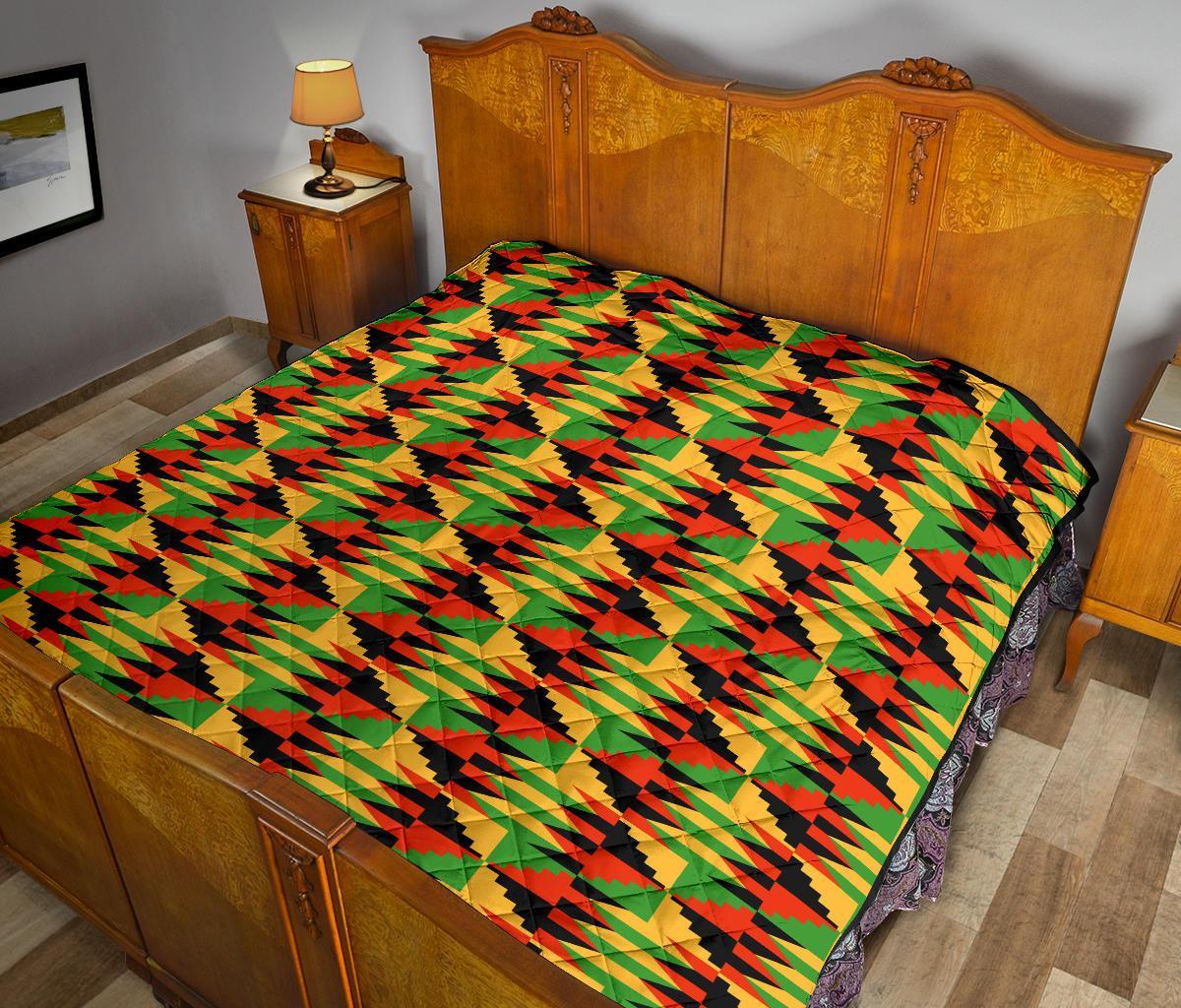 Kente African Pattern Print Quilt-grizzshop
