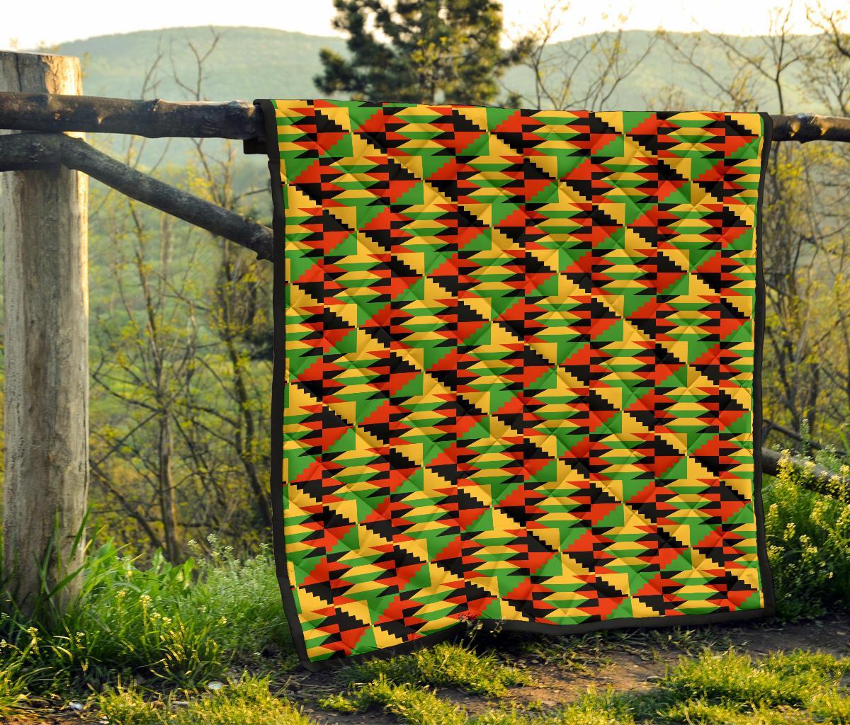 Kente African Pattern Print Quilt-grizzshop