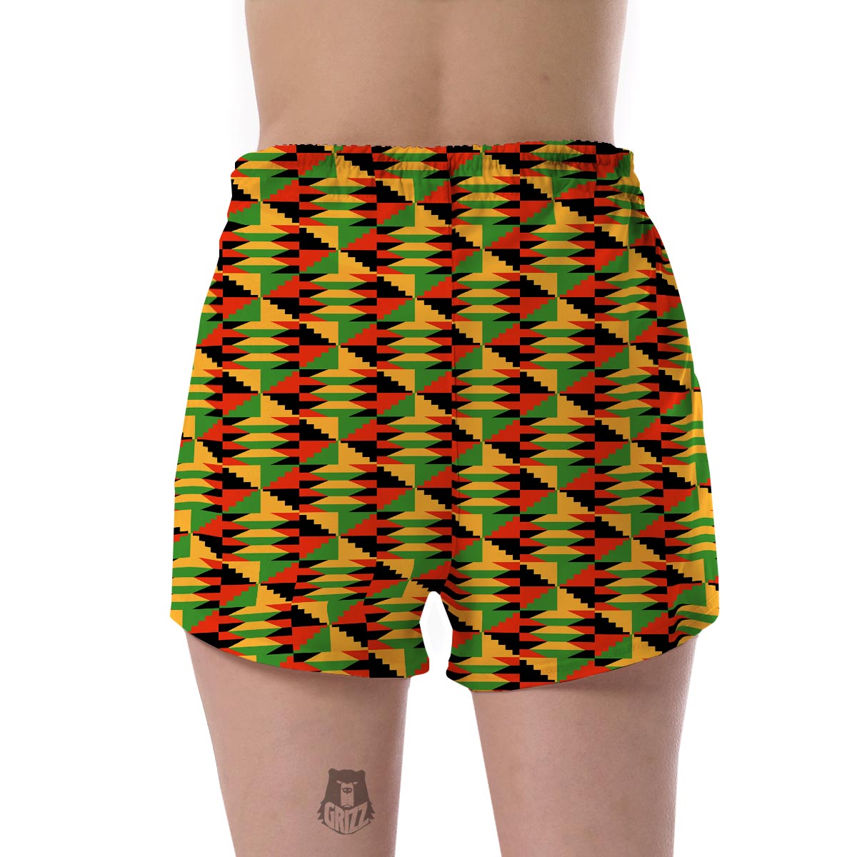 Kente African Pattern Print Women's Shorts-grizzshop