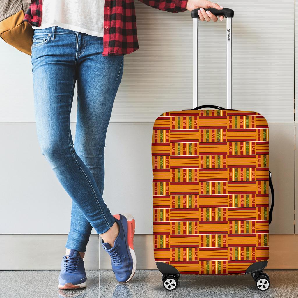 Kente African Print Pattern Luggage Cover Protector-grizzshop