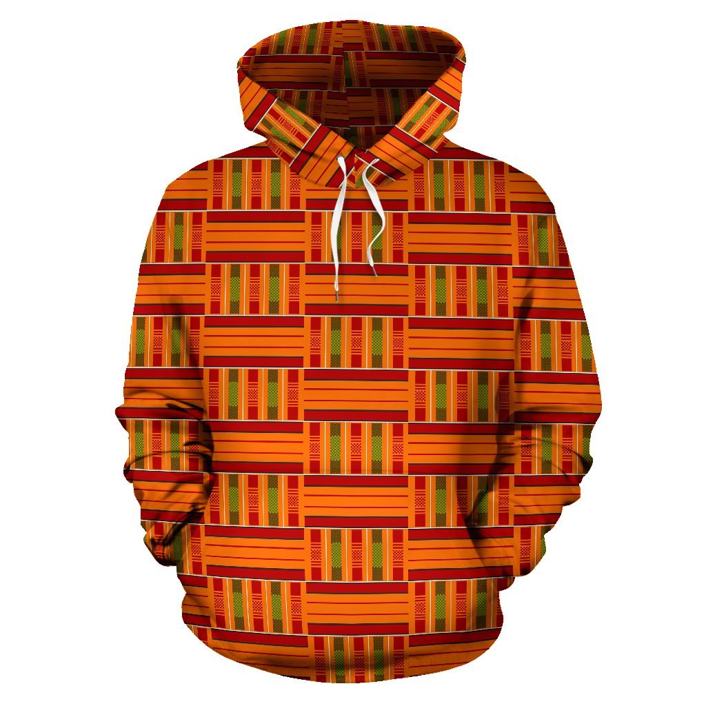 Kente African Print Pattern Men Women Pullover Hoodie-grizzshop