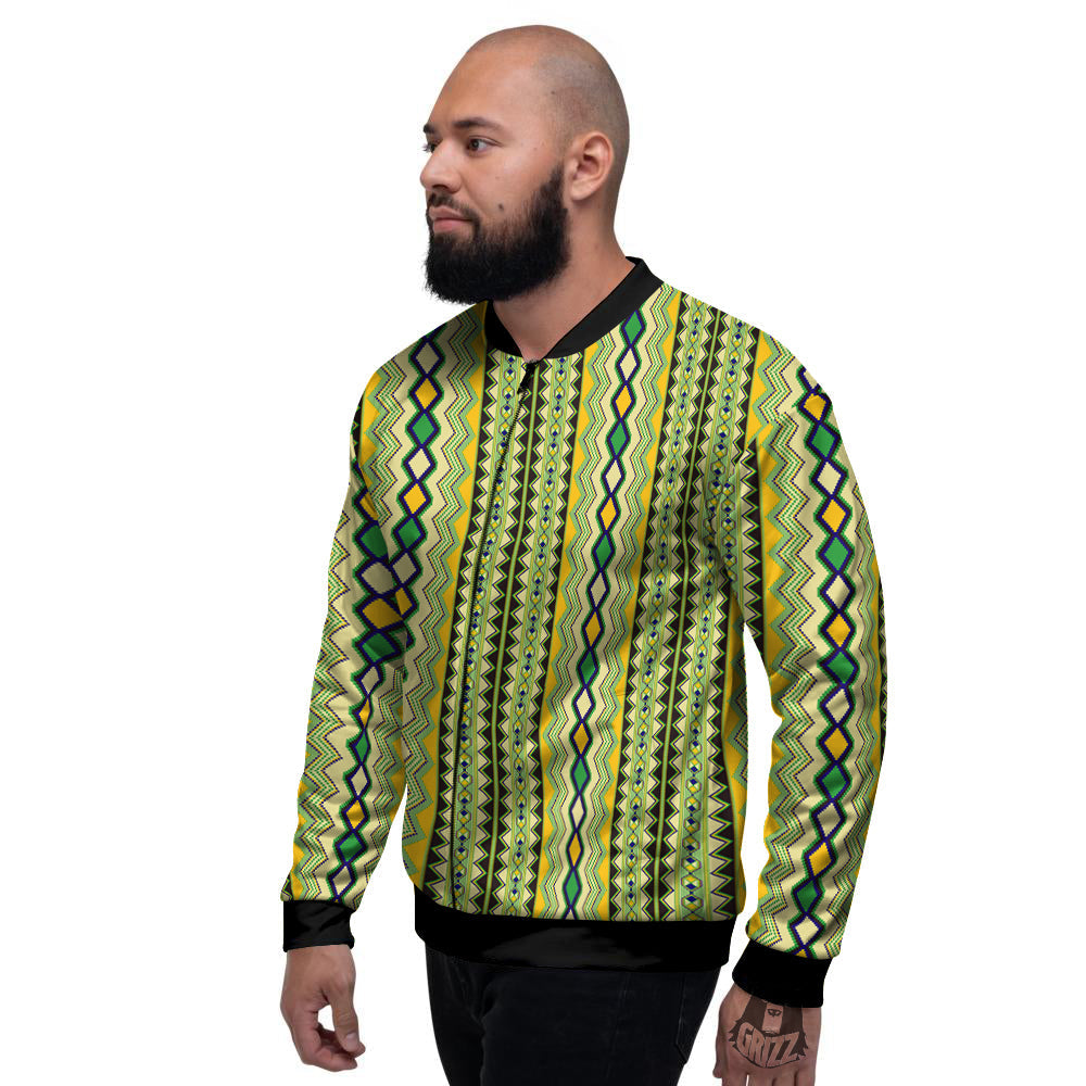 Kente African Print Pattern Men's Bomber Jacket-grizzshop
