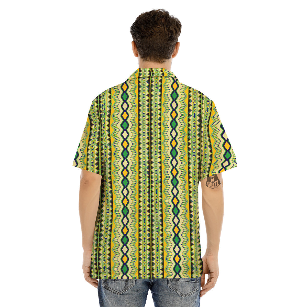 Kente African Print Pattern Men's Hawaiian Shirt-grizzshop