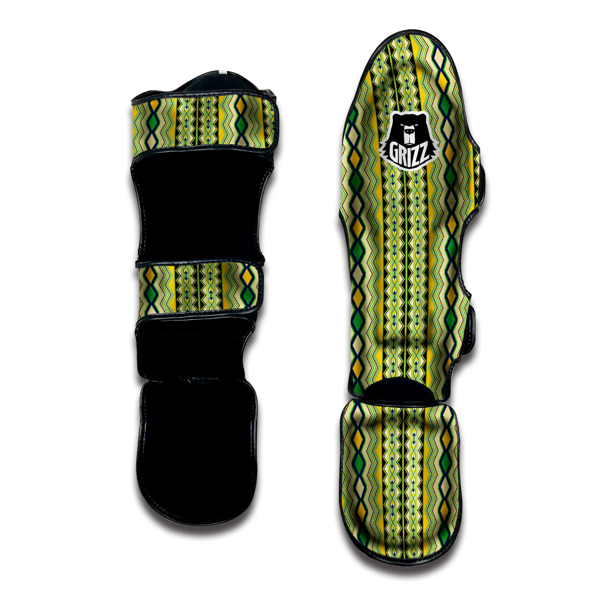 Kente African Print Pattern Muay Thai Shin Guards-grizzshop