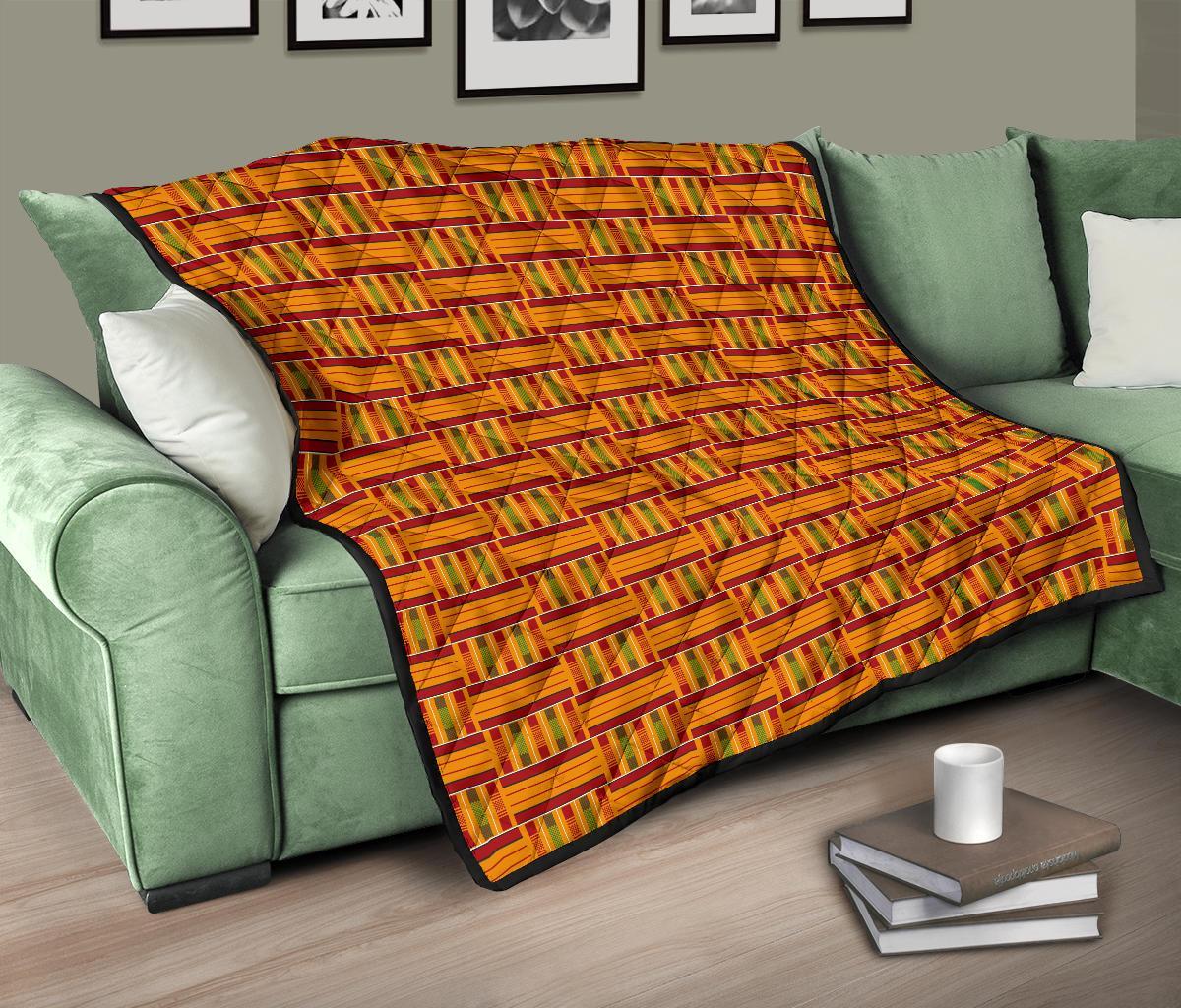 Kente African Print Pattern Quilt-grizzshop