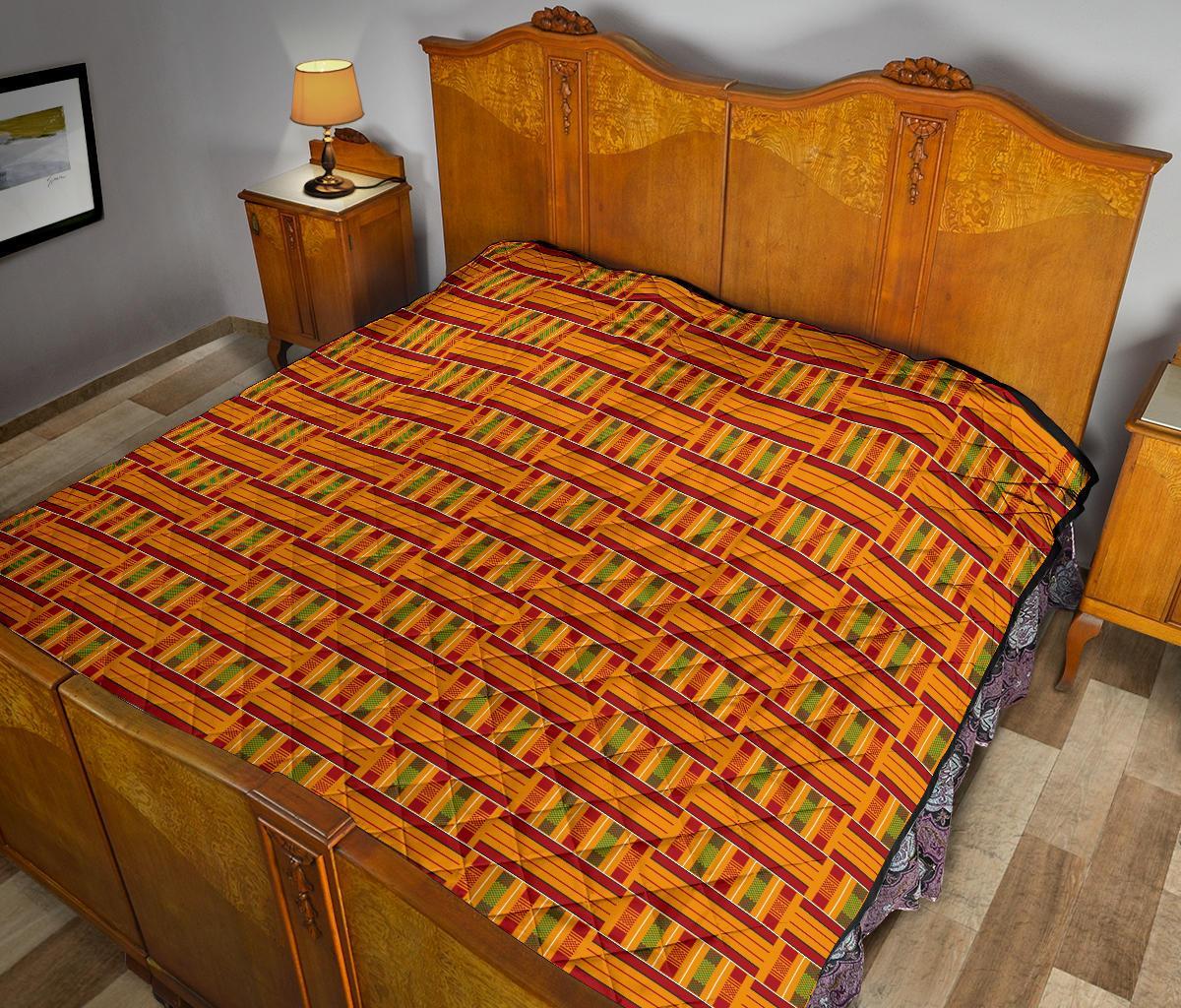 Kente African Print Pattern Quilt-grizzshop