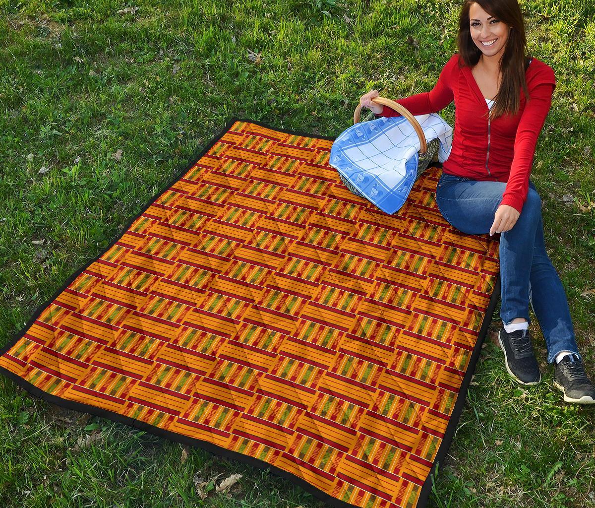 Kente African Print Pattern Quilt-grizzshop
