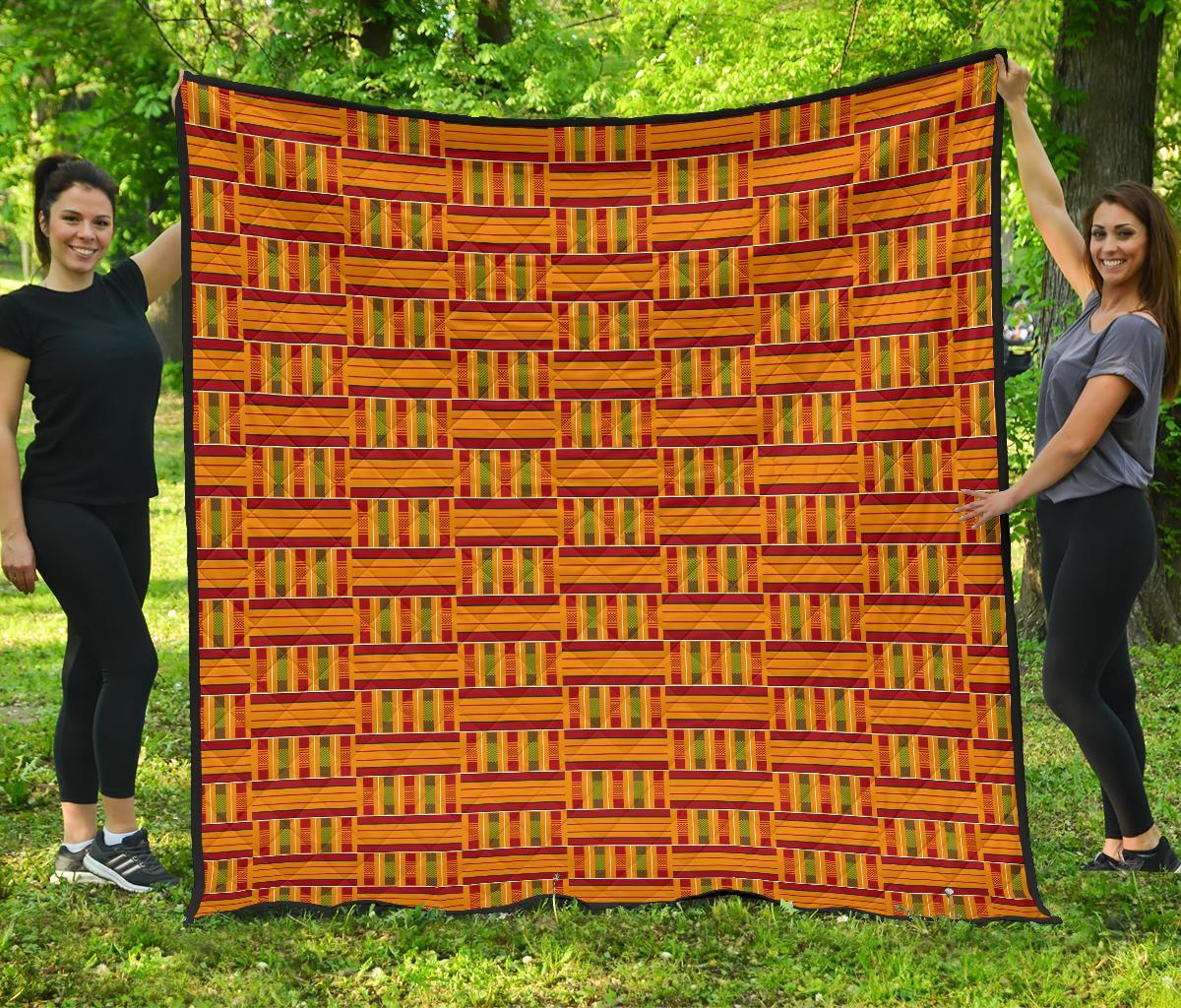 Kente African Print Pattern Quilt-grizzshop