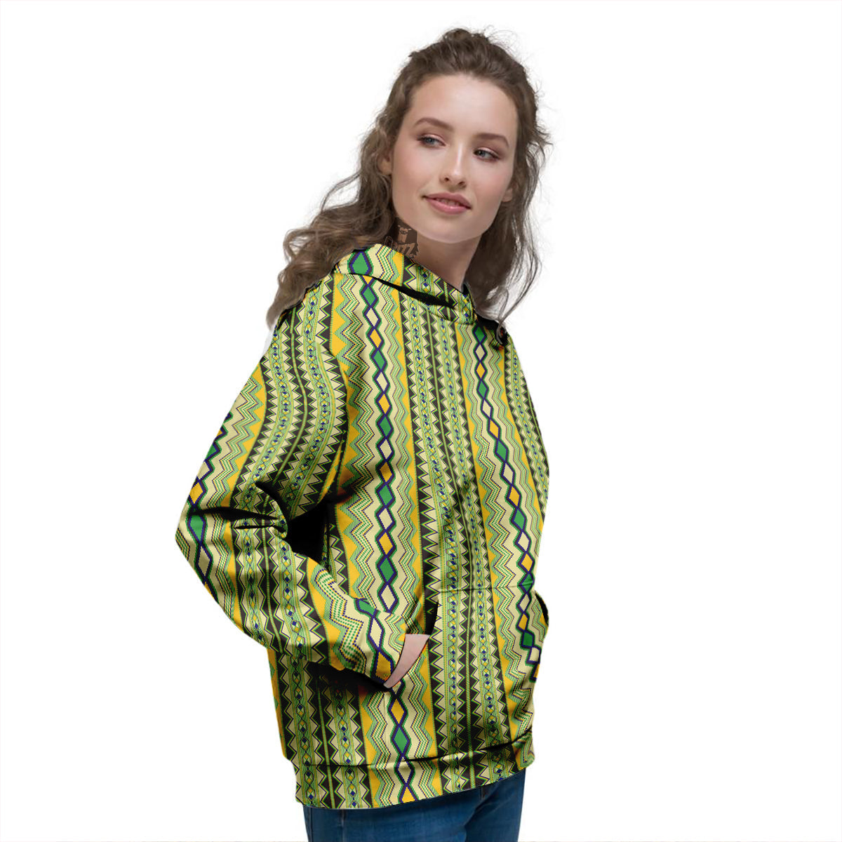 Kente African Print Pattern Women's Hoodie-grizzshop