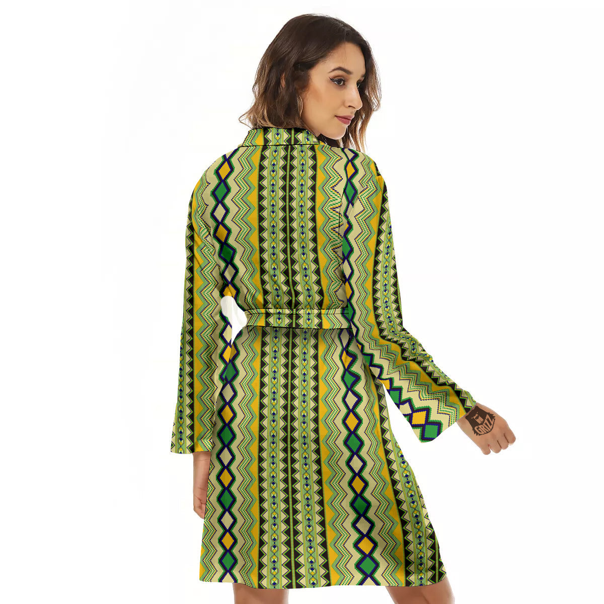 Kente African Print Pattern Women's Robe-grizzshop