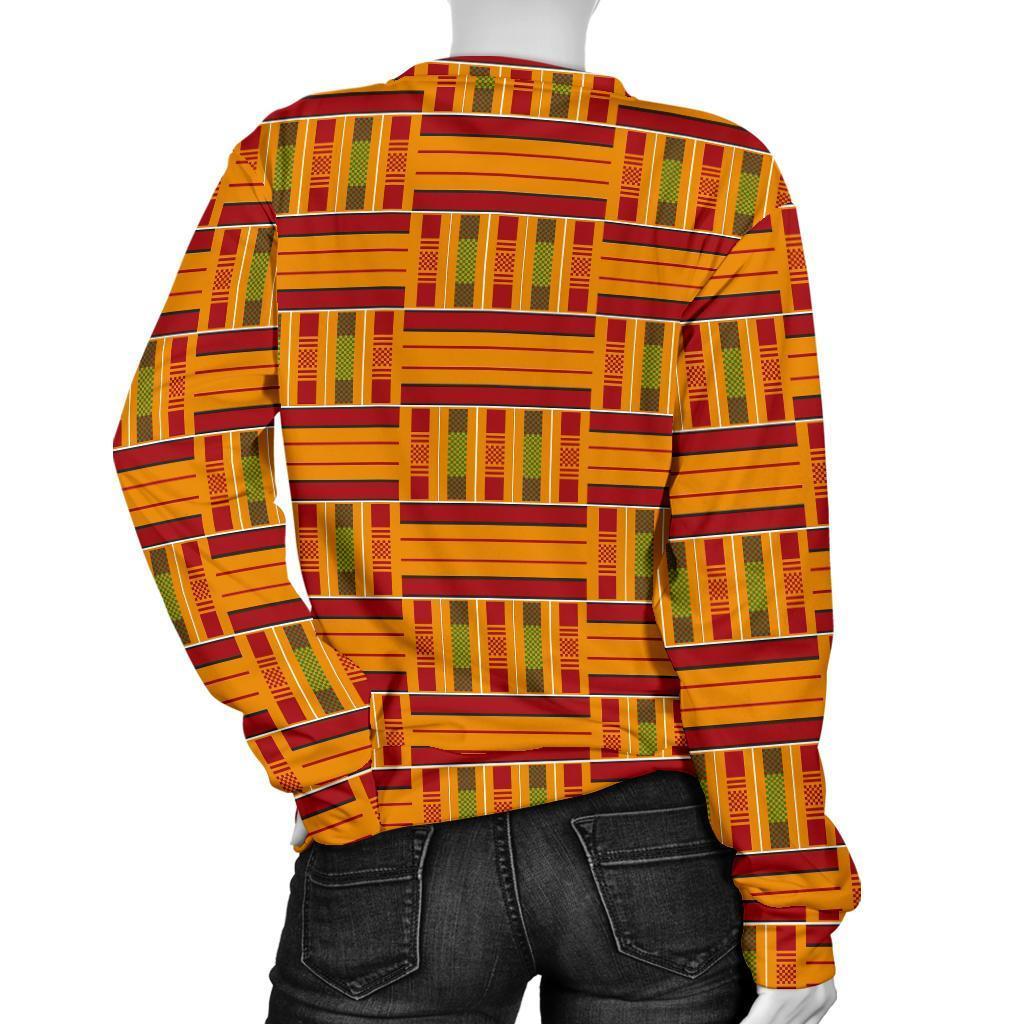 Kente African Print Pattern Women's Sweatshirt-grizzshop