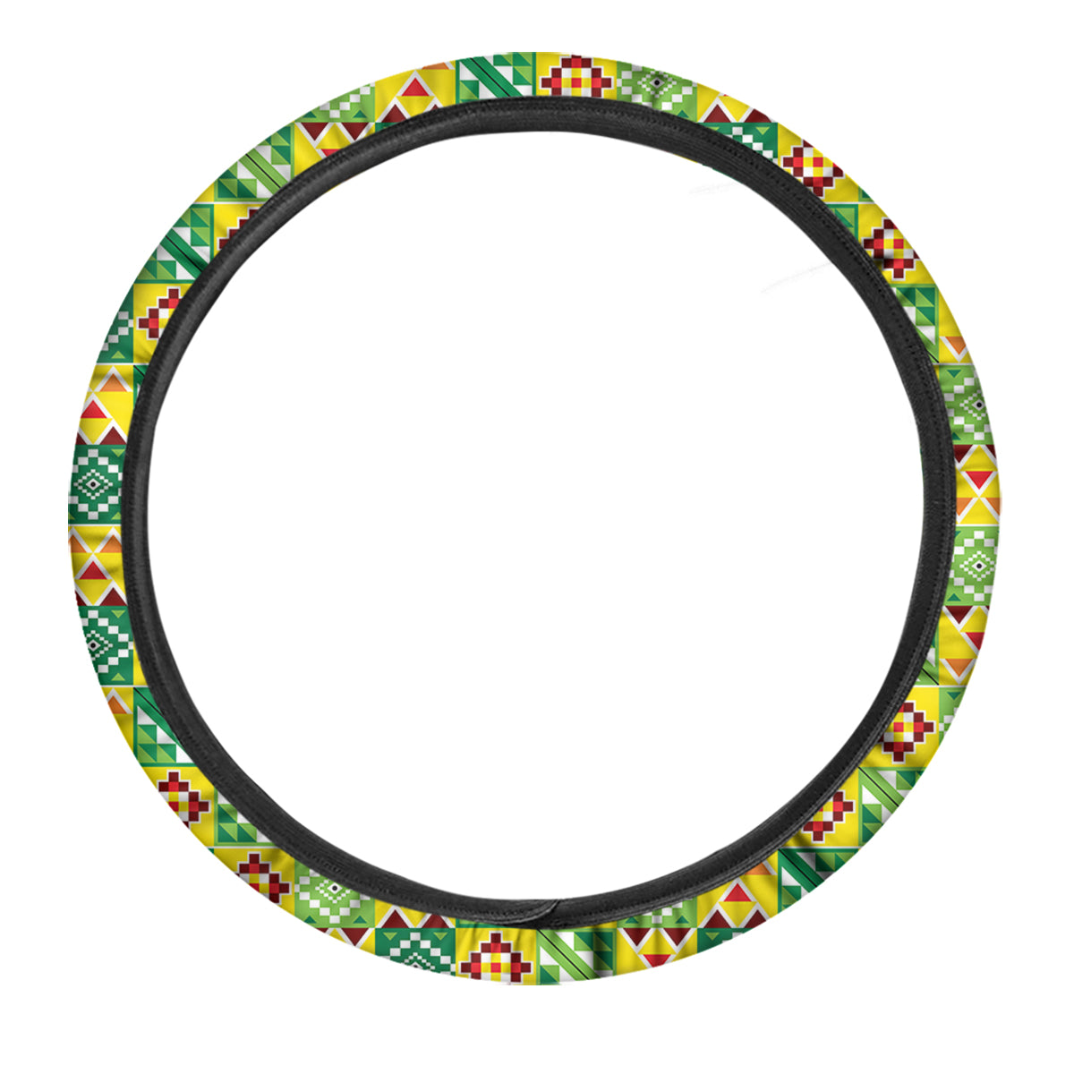 Kente Asante Print Pattern Car Steering Wheel Cover-grizzshop