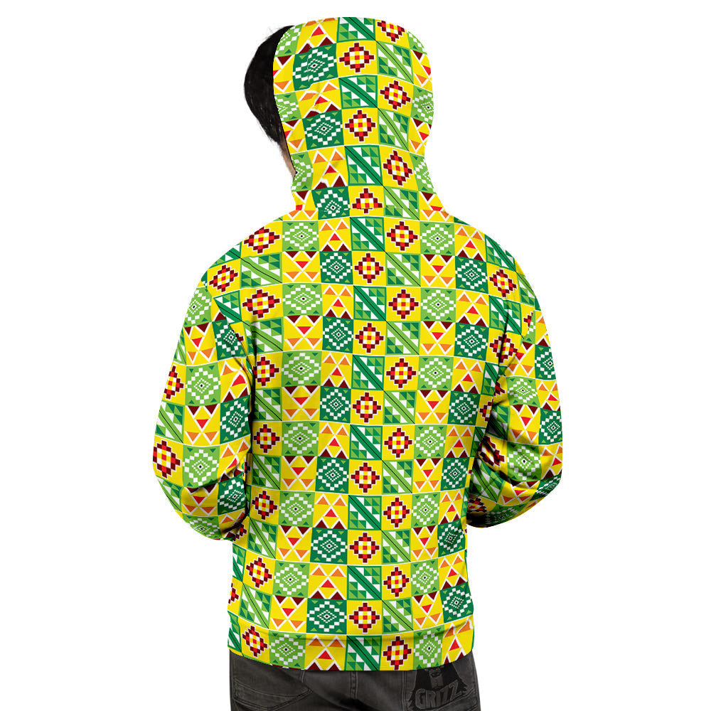 Kente Asante Print Pattern Men's Hoodie-grizzshop