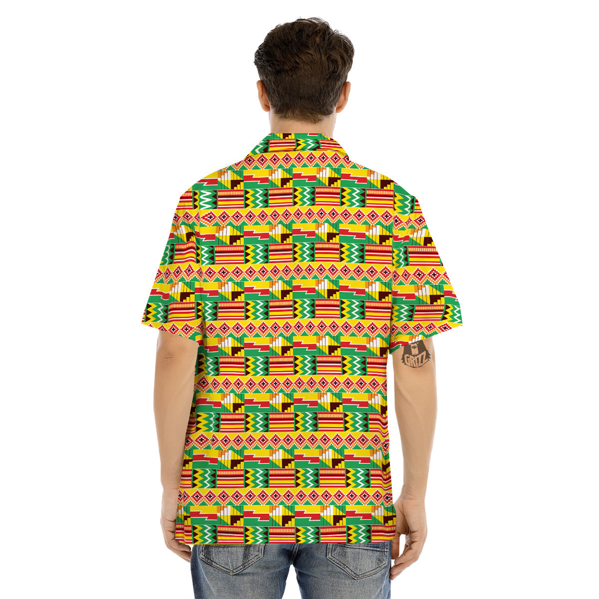 Kente Ashanti Print Pattern Men's Hawaiian Shirt-grizzshop