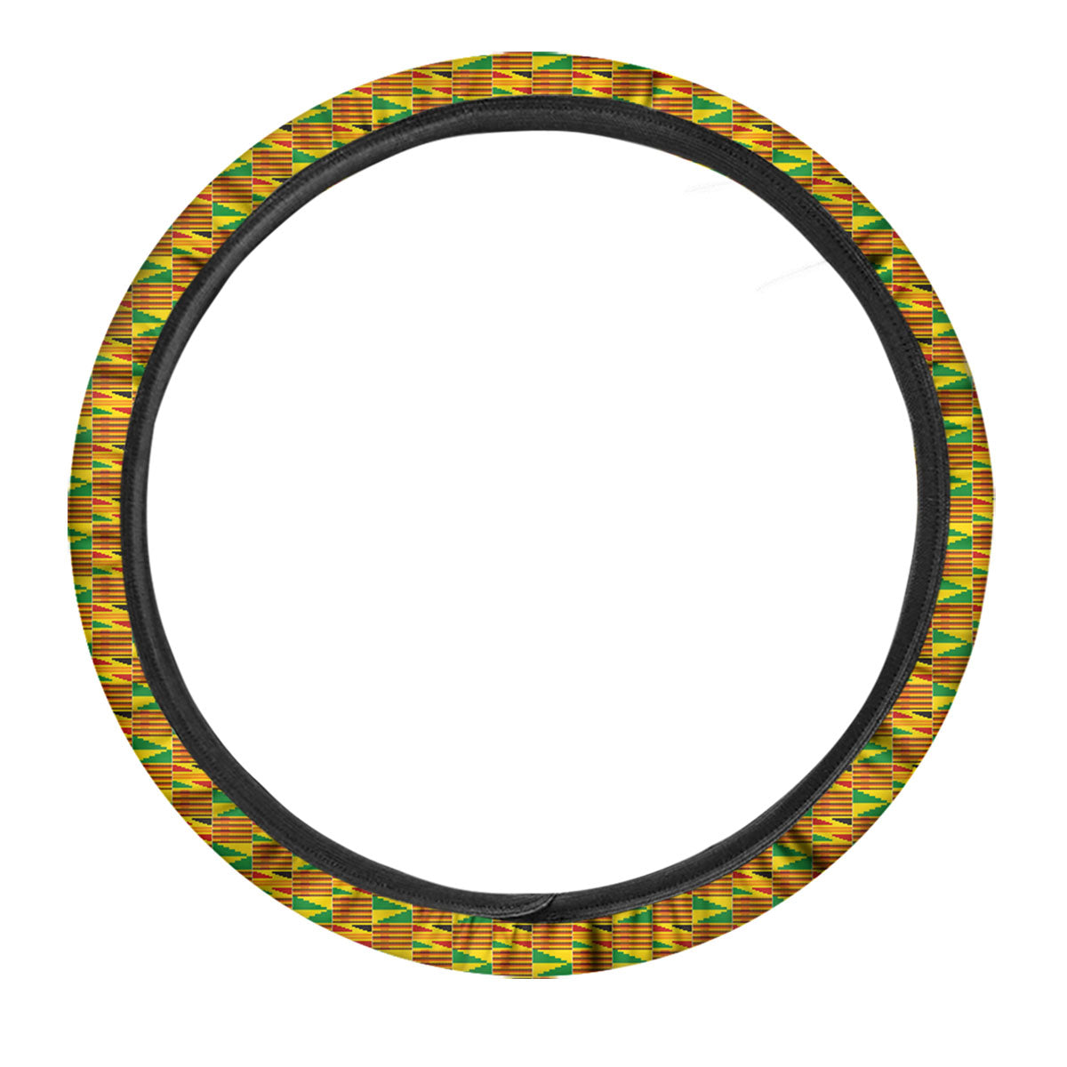 Kente Bonwire Print Pattern Car Steering Wheel Cover-grizzshop