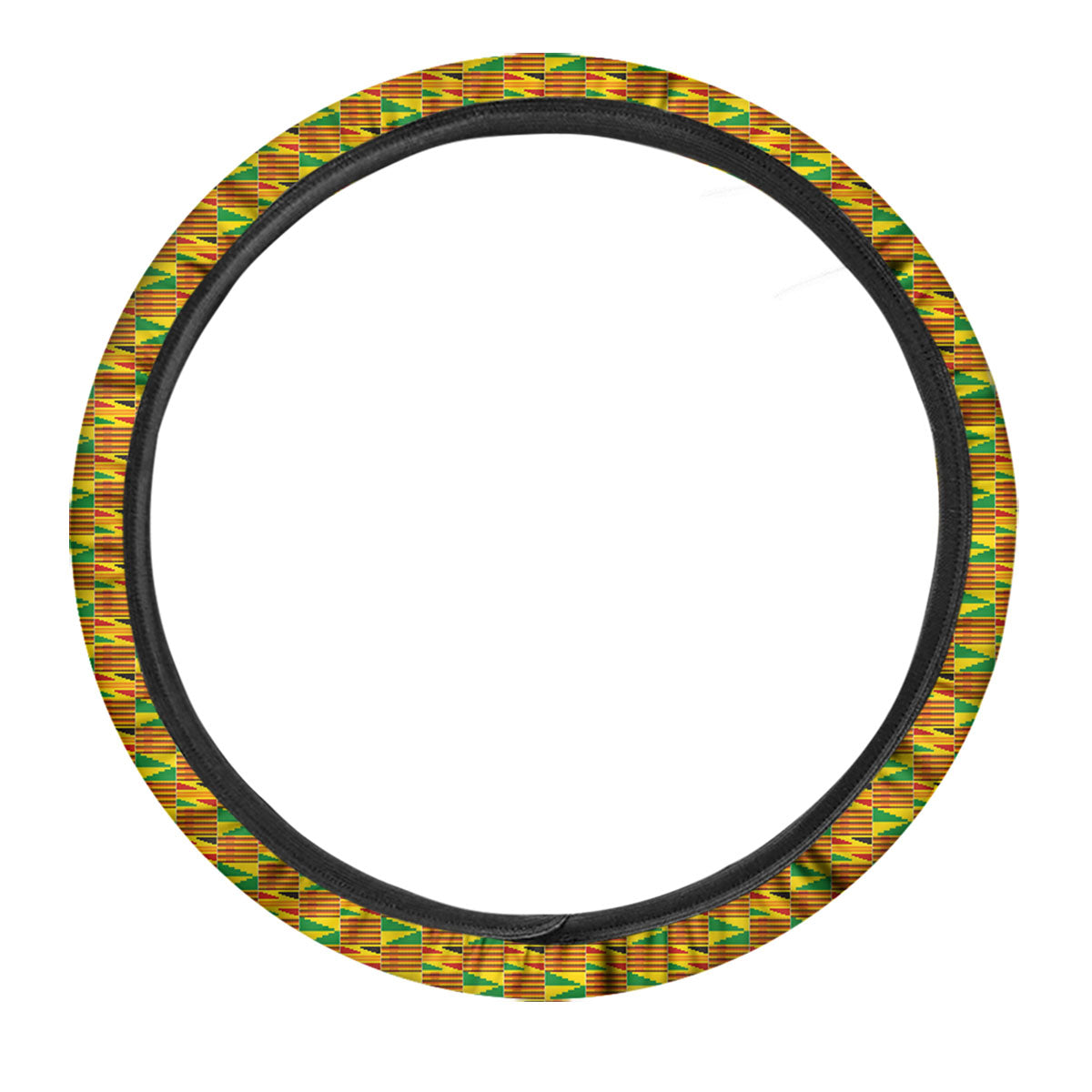 Kente Ghana Print Pattern Car Steering Wheel Cover-grizzshop