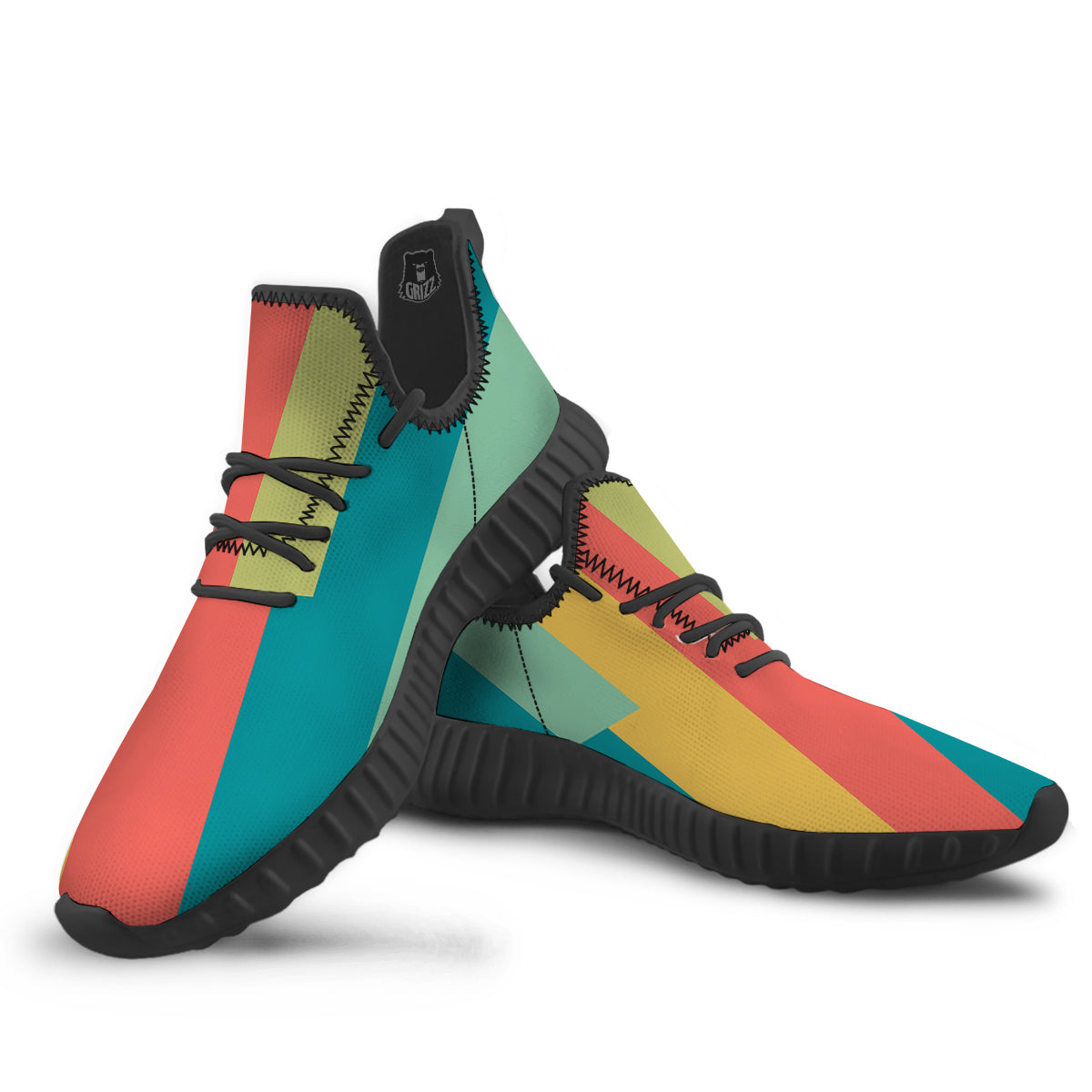 Keyboard Piano Colorful Print Black Walking Shoes-grizzshop