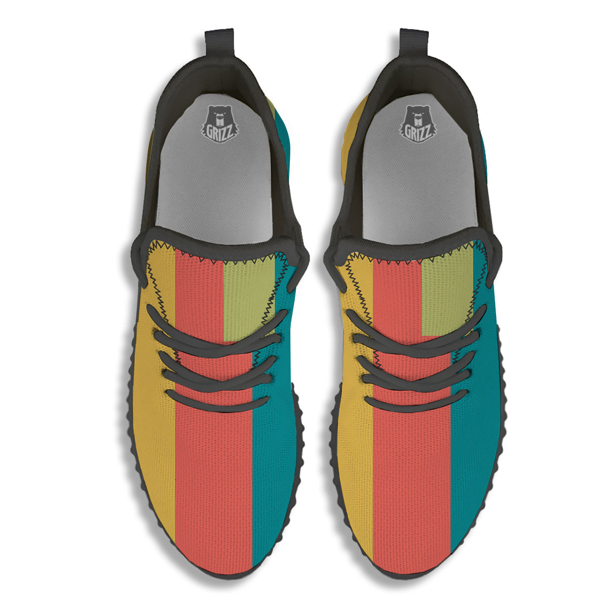 Keyboard Piano Colorful Print Black Walking Shoes-grizzshop