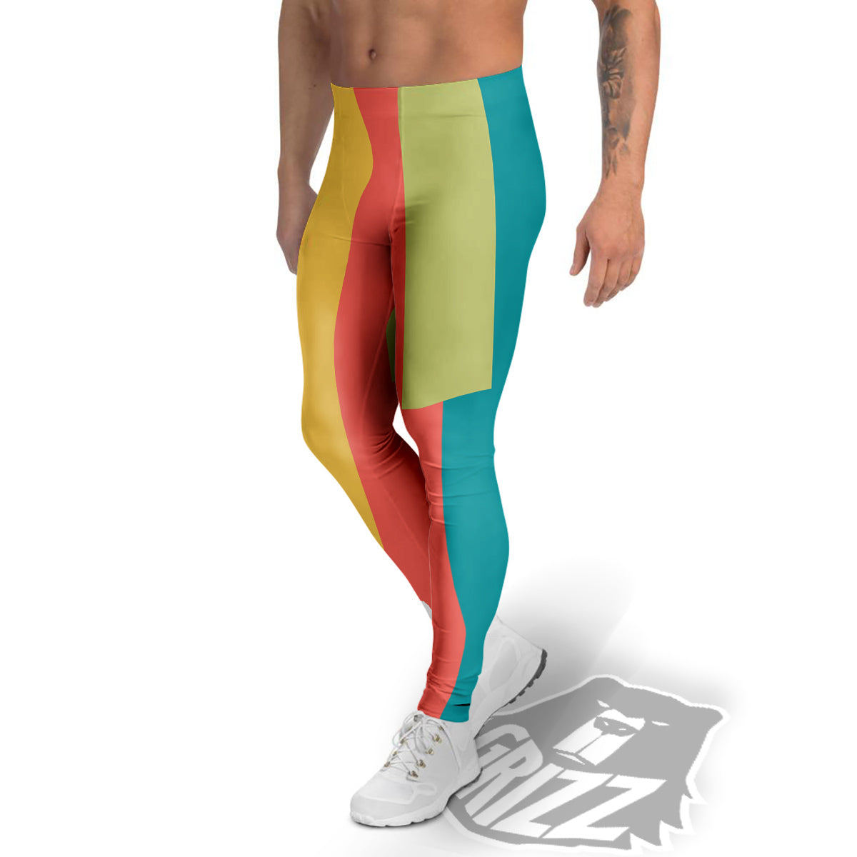 Keyboard Piano Colorful Print Men's Leggings-grizzshop