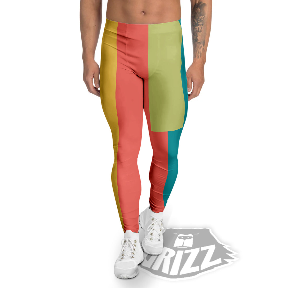 Keyboard Piano Colorful Print Men's Leggings-grizzshop