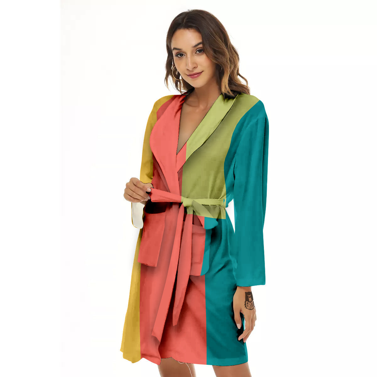 Keyboard Piano Colorful Print Women's Robe-grizzshop