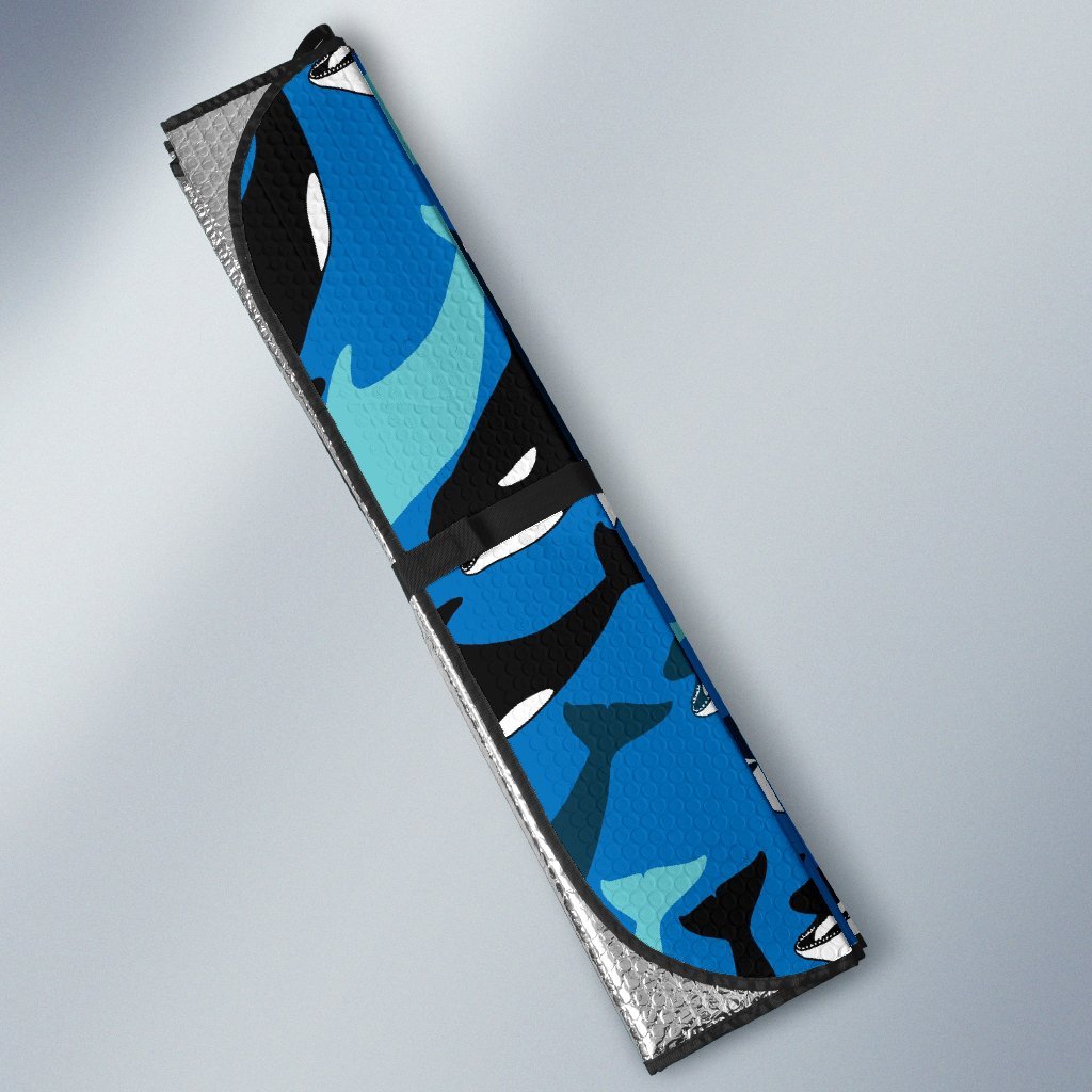 Killer Whale Orca Pattern Print Car Sun Shade-grizzshop