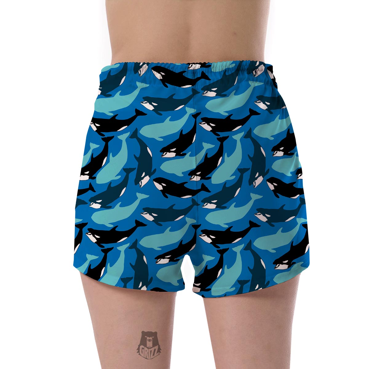 Killer Whale Orca Pattern Print Women's Shorts-grizzshop