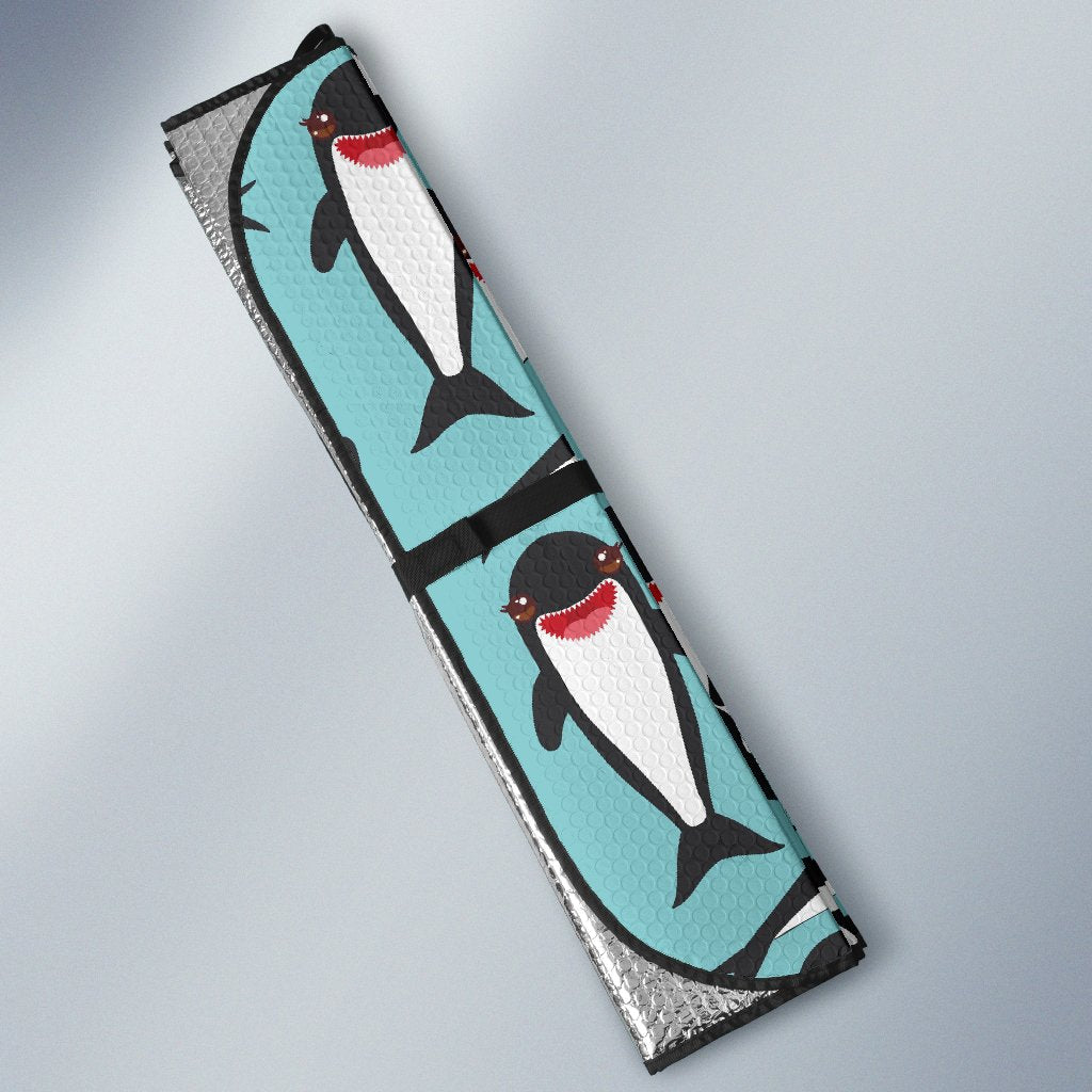 Killer Whale Orca Print Pattern Car Sun Shade-grizzshop