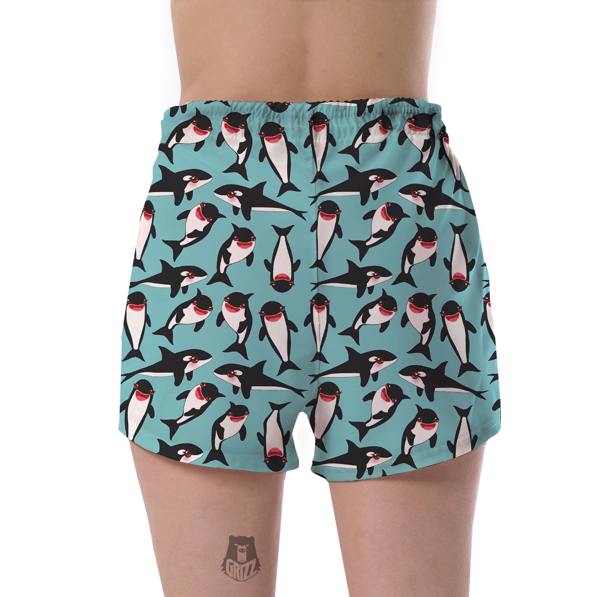 Killer Whale Orca Print Pattern Women's Shorts-grizzshop