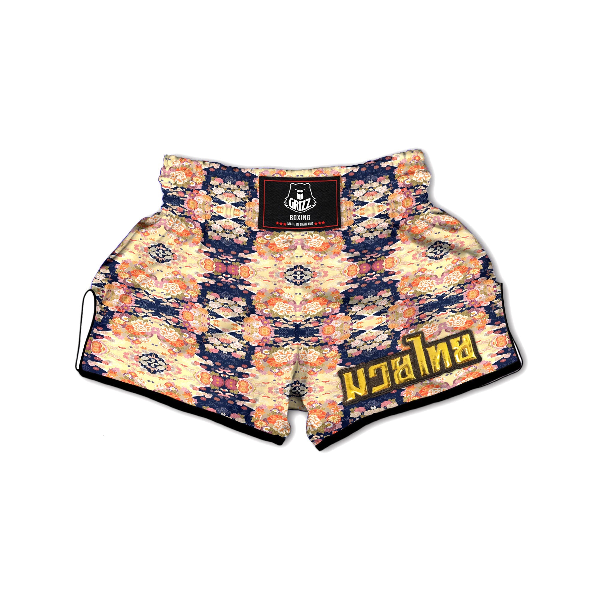 Bohemian Paisley Floral Print Pattern Muay Thai Boxing Shorts main image 1
