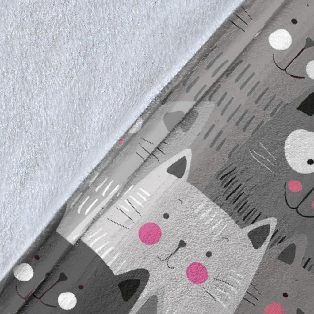 Kitten Cat Pattern Print Blanket-grizzshop
