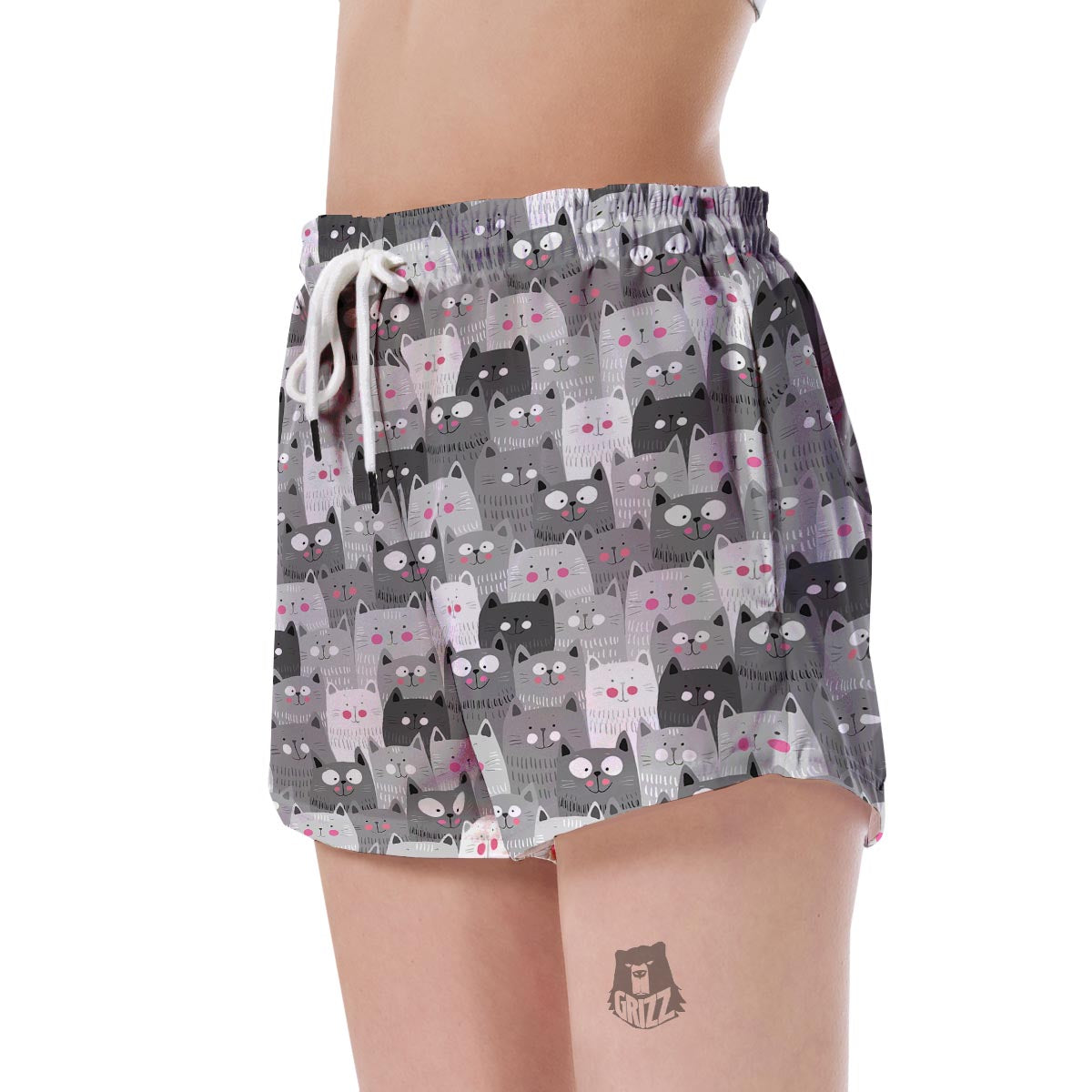 Kitten Cat Pattern Print Women's Shorts-grizzshop