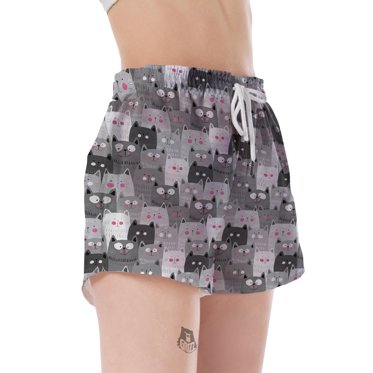 Kitten Cat Pattern Print Women's Shorts-grizzshop