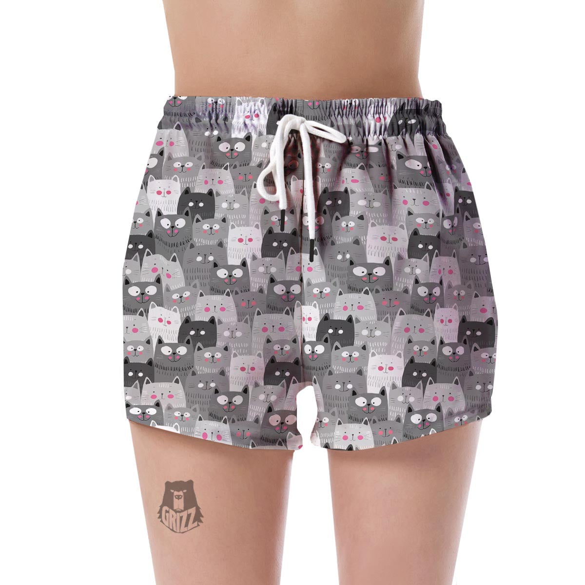 Kitten Cat Pattern Print Women's Shorts-grizzshop