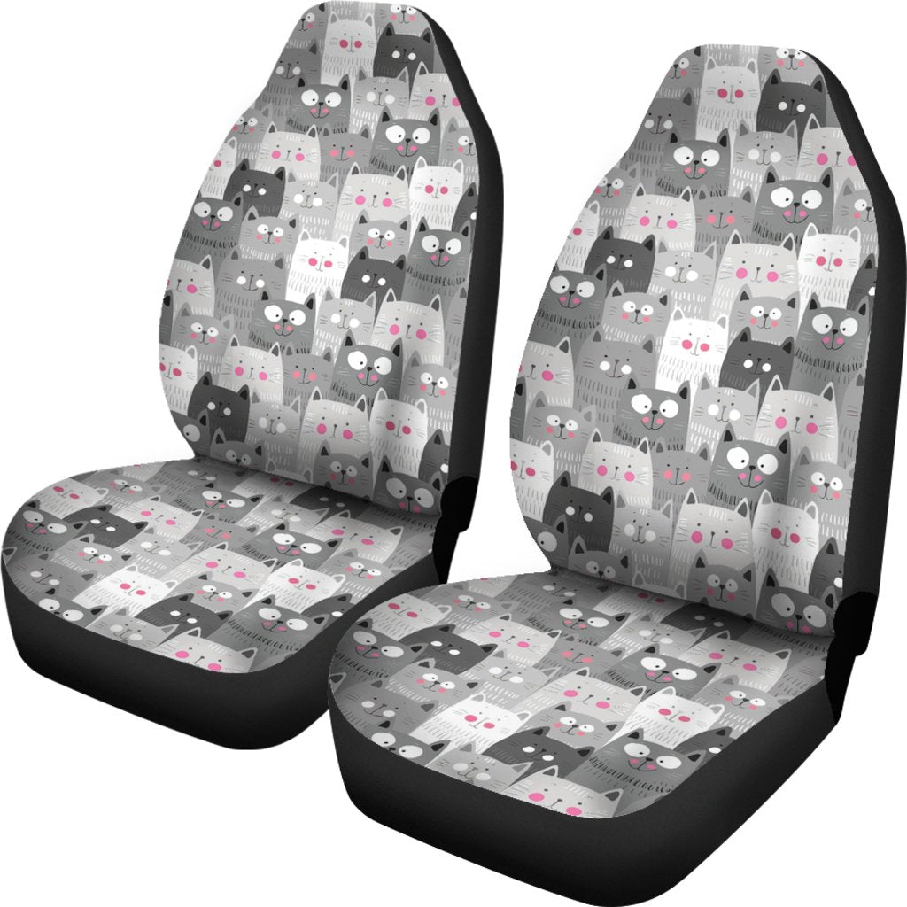 Kitten Cat Pattern Print Universal Fit Car Seat Cover-grizzshop