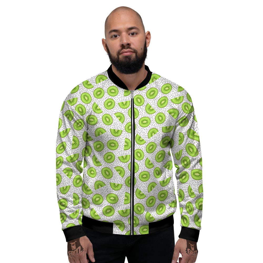 Kiwi Cute Print Pattern Men's Bomber Jacket-grizzshop