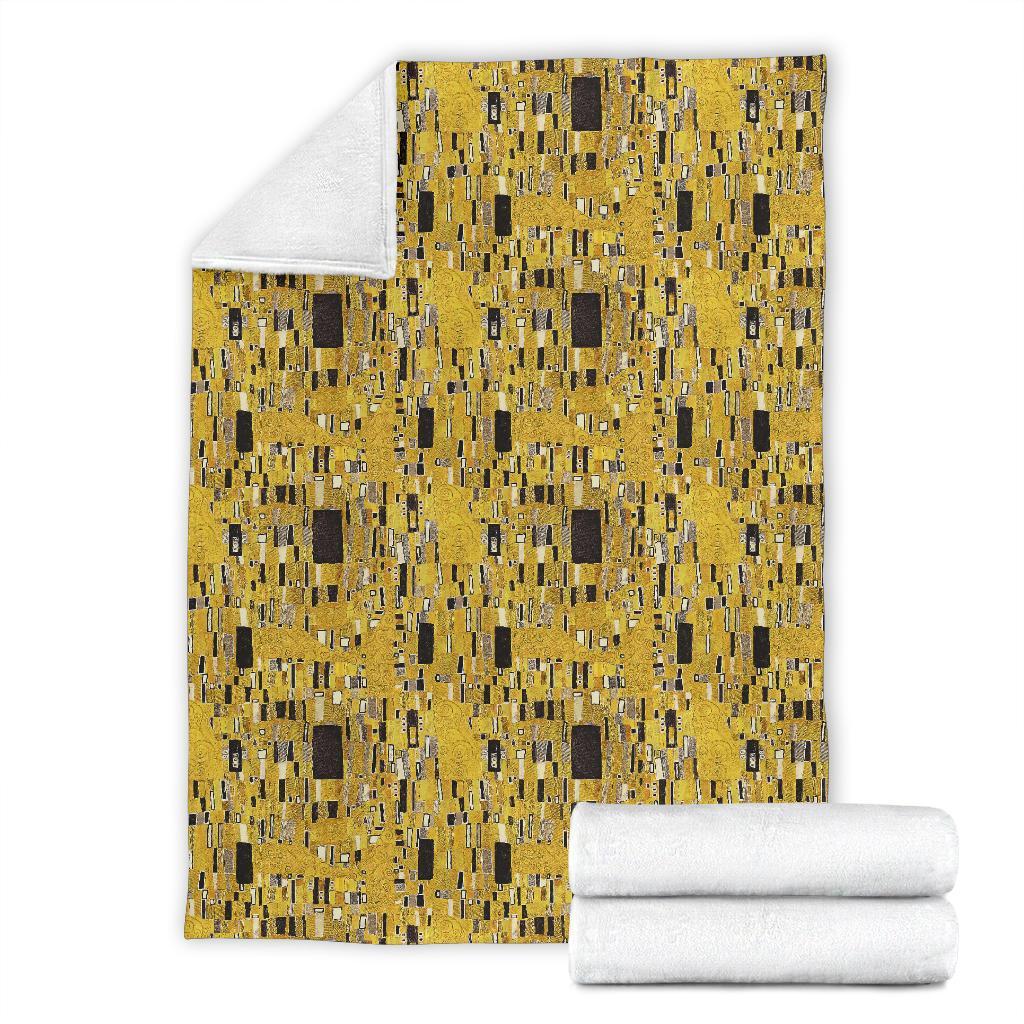 Klimt Gold Print Pattern Blanket-grizzshop
