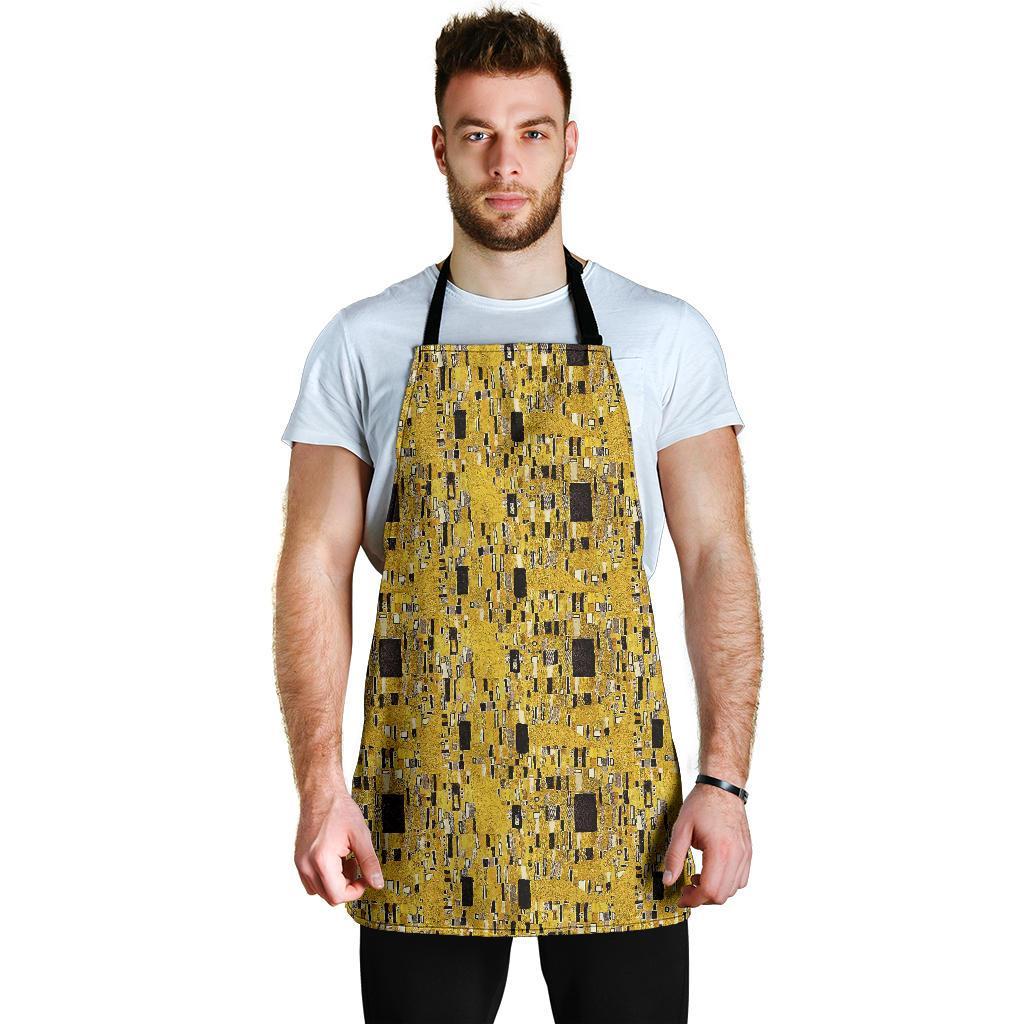 Klimt Gold Print Pattern Men's Apron-grizzshop
