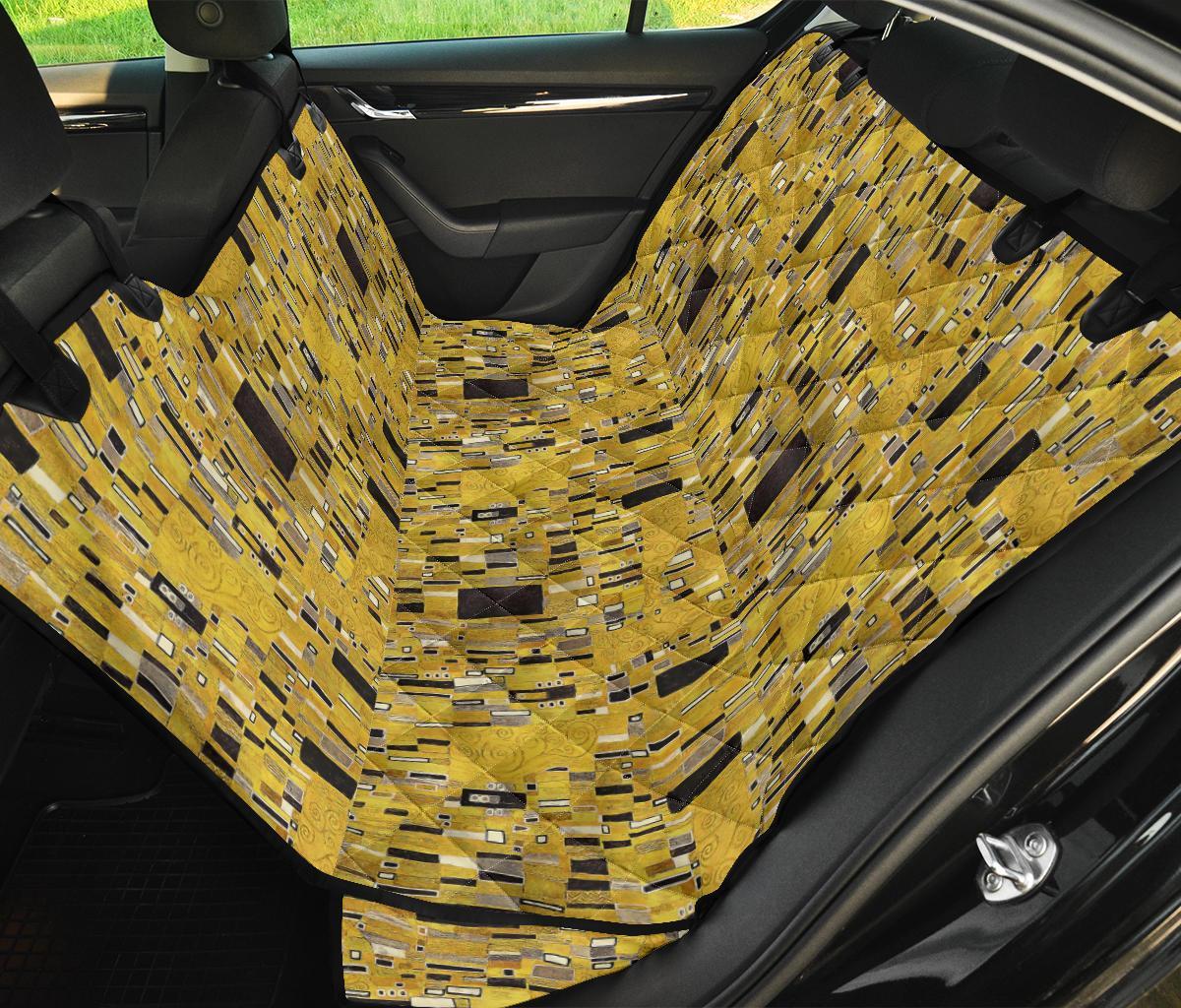 Klimt Gold Print Pattern Pet Car Seat Cover-grizzshop