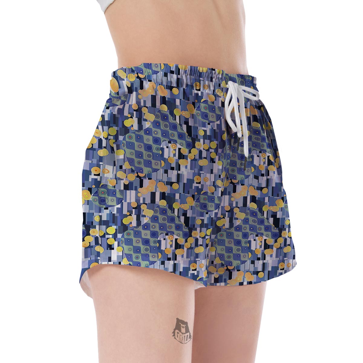 Klimt Pattern Print Women's Shorts-grizzshop