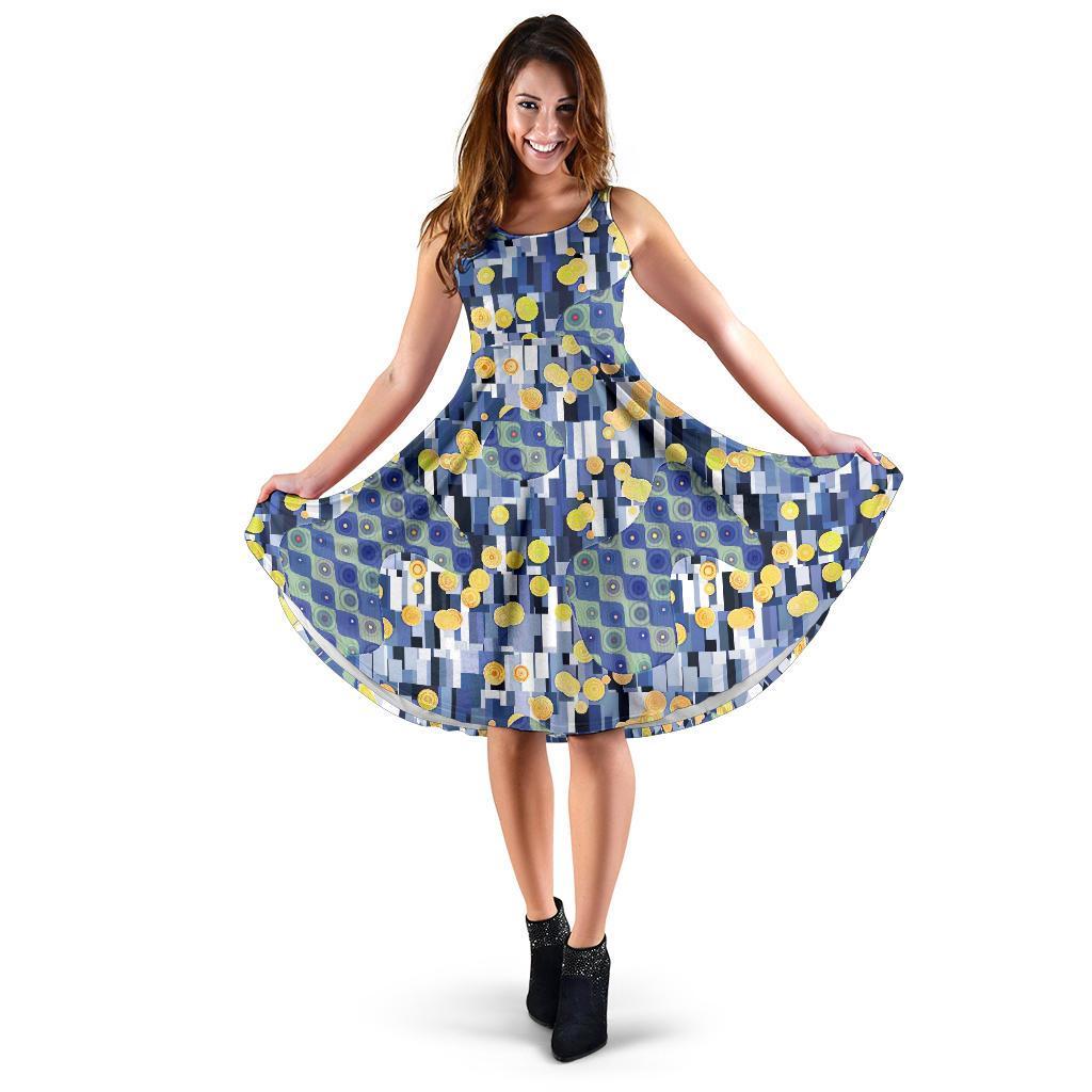Klimt Pattern Print Dress-grizzshop