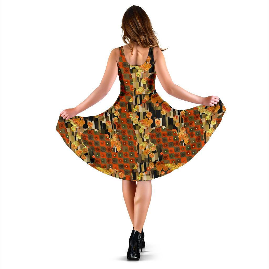 Klimt Print Pattern Dress-grizzshop