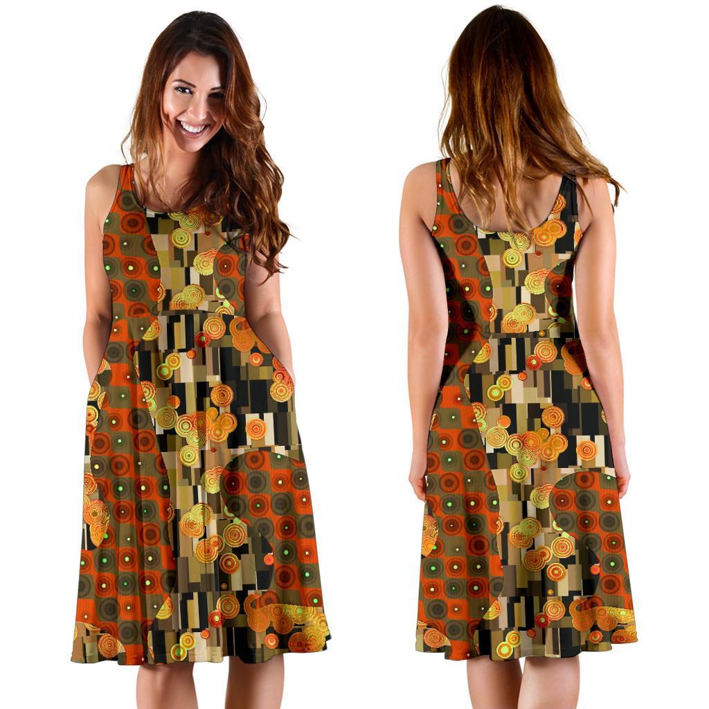 Klimt Print Pattern Dress-grizzshop